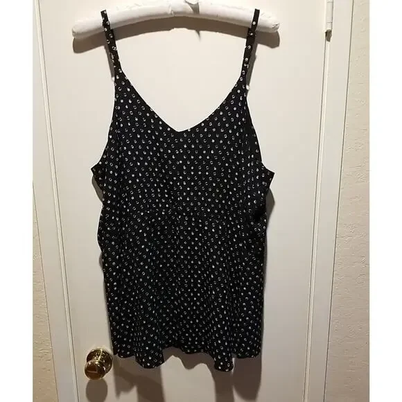 Rebel Wilson X Angels Polka Dot Black White Sleeveless Blouse Top 2X Retail $89 - Picture 3 of 12